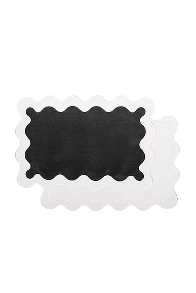 business & pleasure co. Placemat in Rivie Black