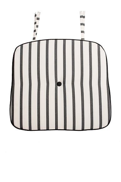 business & pleasure co. Al Fresco Dining Chair Cushion in Monaco Black Stripe