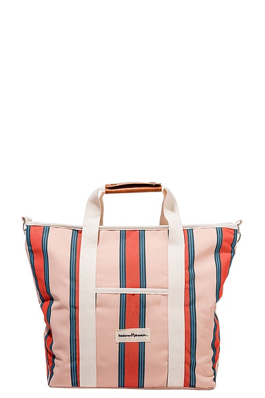 business & pleasure co. Cooler Tote Bag in Bistro Dusty Pink Stripe