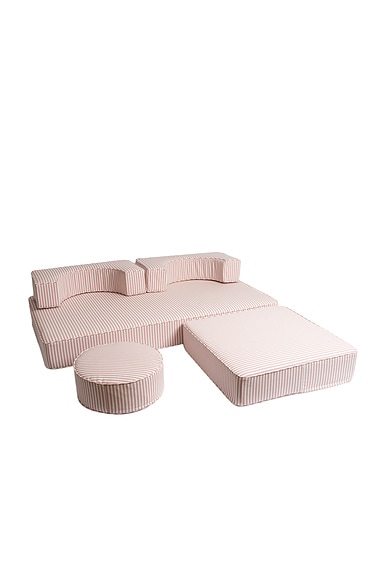business & pleasure co. Modular Pillow Stack in Laurens Pink Stripe
