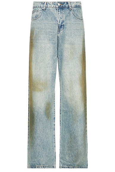 Basketcase Lax Baggy Mud Wash Jeans in Blue & Dirt