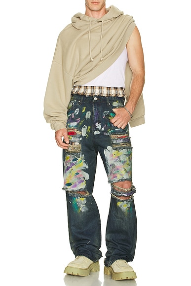 Lax Baggy Paint Splatter Jeans
