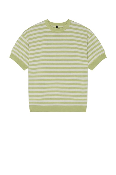 Basketcase Slink Jr Knit Tee in Green & Olive
