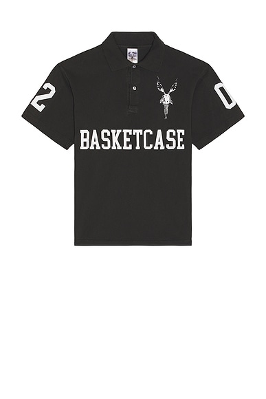 トップス Basketcase Athletica, polo (vintage) Basketcase Athletica Short Sleeve Polo in Vintage Black | FWRD