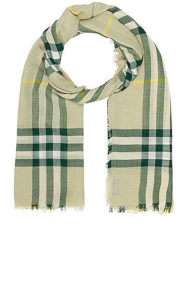 Burberry Check Print Scarf in Hunter