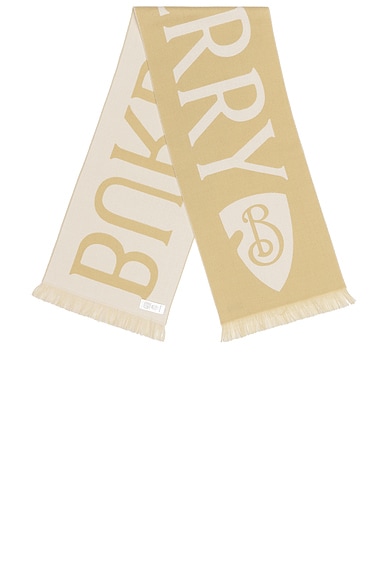 Burberry 168x33 Text Wool Scarf in Sand