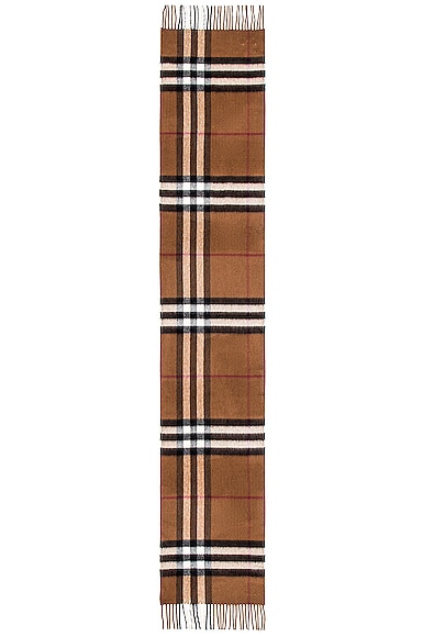 Burberry Giant Check Cashmere Scarf in Birch Brown