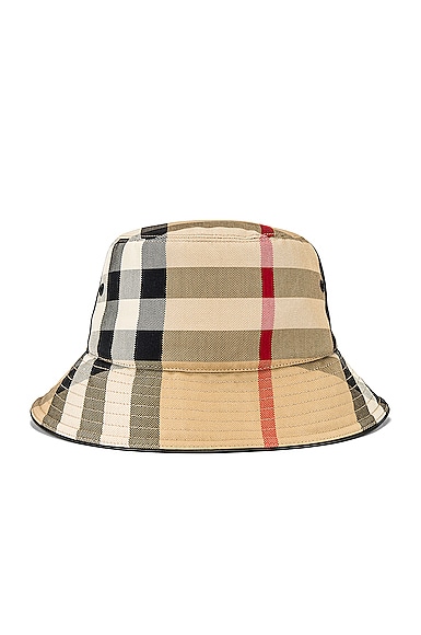 Burberry Check Bucket Hat in Archive Beige