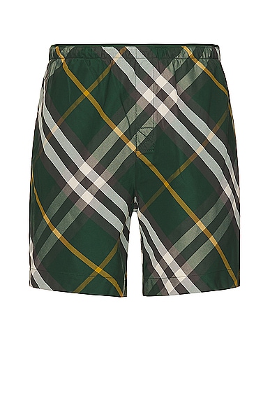 Shop Burberry Check Pattern Short In Ivy Ip Check