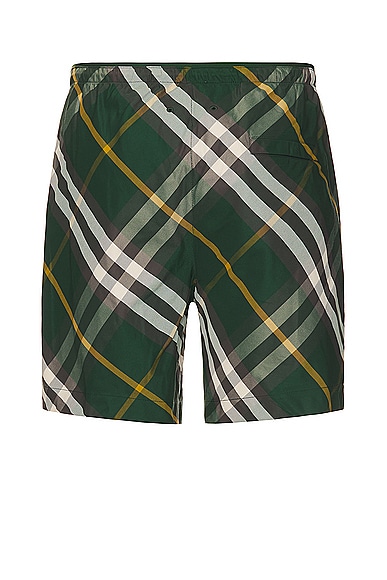 Shop Burberry Check Pattern Short In Ivy Ip Check