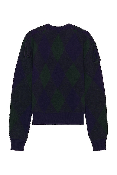 Shop Burberry Pattern Sweater In Royal Ip Pattern