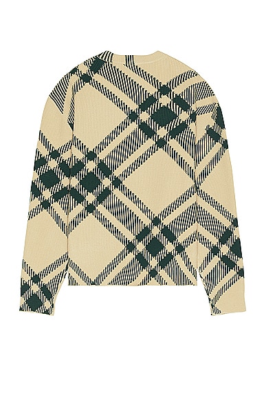 Shop Burberry Check Pattern Cardigan Jacket In Flax Ip Check
