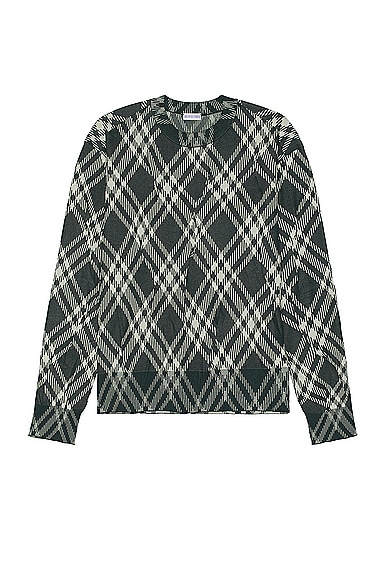 Shop Burberry Sweater In Ivy Check