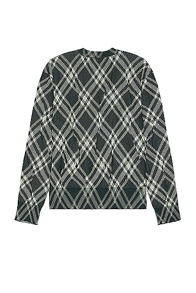 Shop Burberry Sweater In Ivy Check