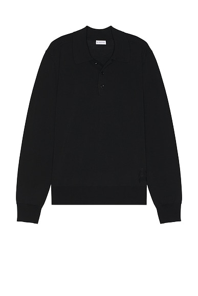 Burberry Uniform Longsleeve Polo in Black