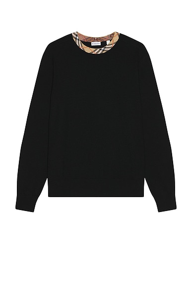 【Palm Angels】Monogram Track Sweater クルーネック ロゴ Palm Angels PA Monogram Track Sweater in Black | FWRD