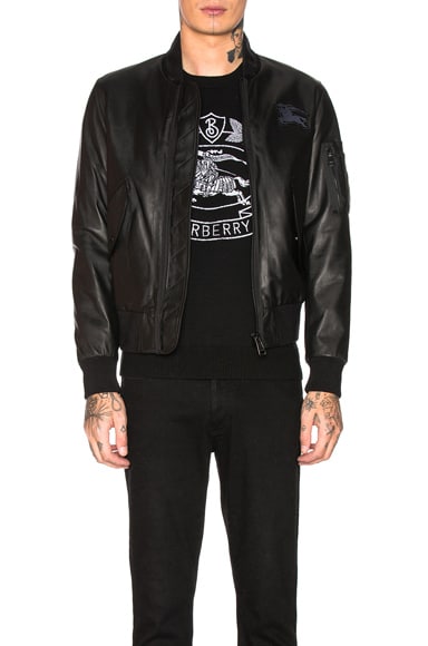 burberry leather bomber