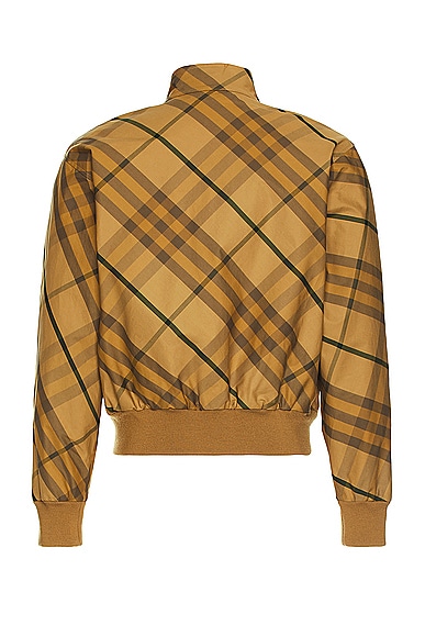Shop Burberry Check Pattern Bomber In Cedar Ip Check