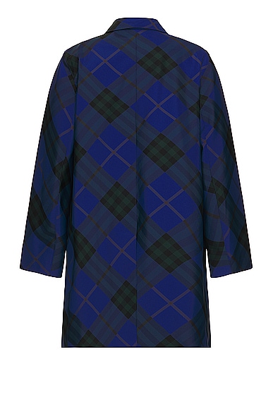 Shop Burberry Check Pattern Coat In Knight Ip Check