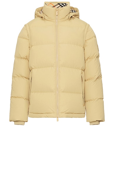 【メーカー直売】 Jacket Down Short Burberry in FWRD | Check Sand Flax ジャケット・アウター