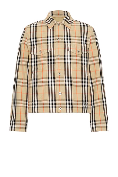 Burberry Check Bomber Jacket in Linden | FWRD