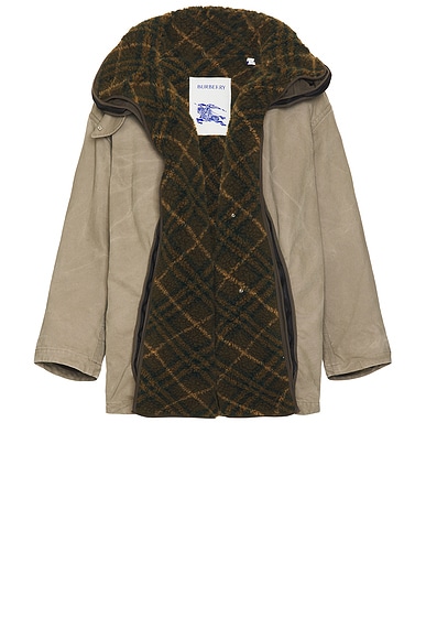 Burberry Washed Zip Layer Parka in Mink