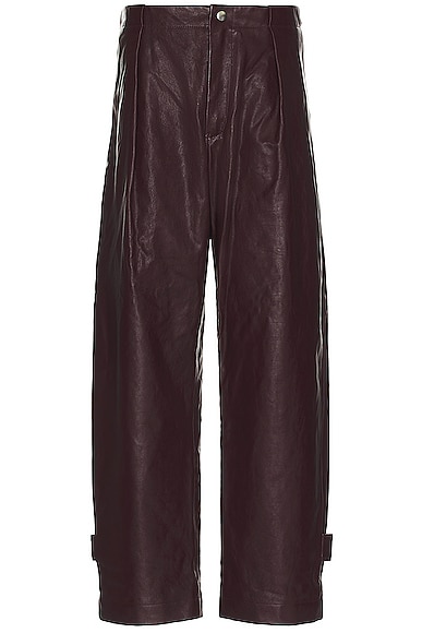 Burberry Leather Trouser In Plum