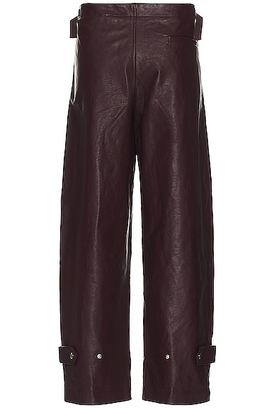 Shop Burberry Leather Trouser In Plum