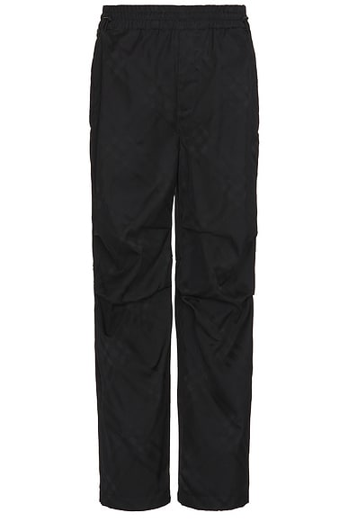 Burberry Check Nylon Cargo Trousers in Black IP Check