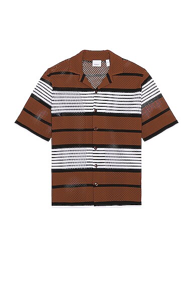 Tripled Striped Open Collar Shirt