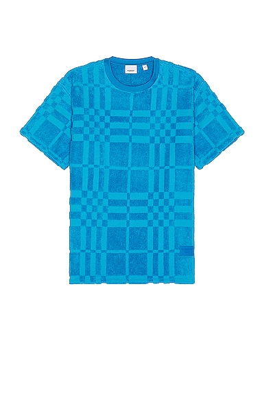 Burberry Willesden Checks Tee in Bright Cerulean Blue | FWRD