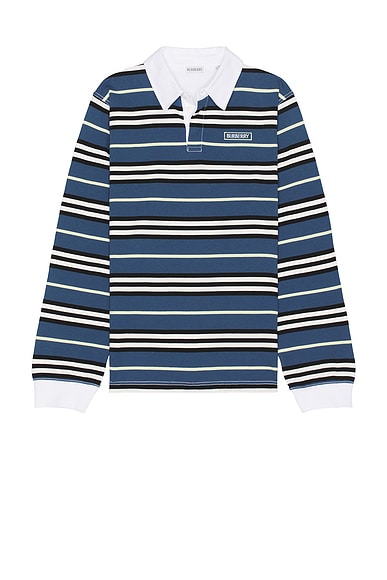 Long Sleeve Stripe Rugby Polo