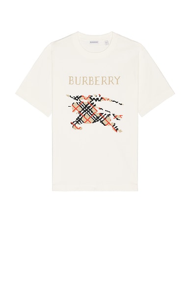 Burberry Stitch EKD Embroidery Core Tee in Chalk