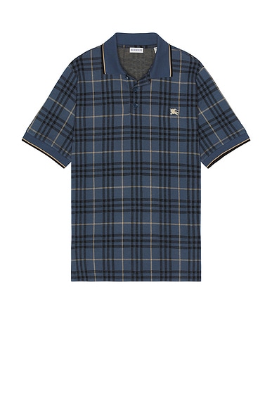 Burberry Check Slim Polo With EKD in Bay IP Check