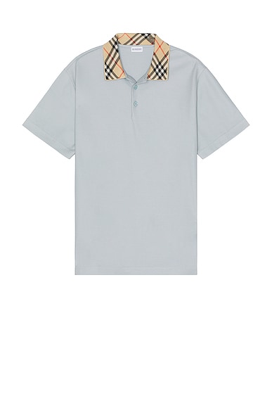 Burberry Check Collar Polo in Gale