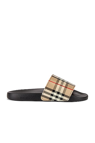 Burberry Furley M Check Slide in Tan