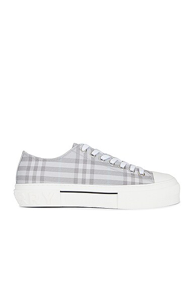 Burberry Men's Check Canvas Low-top Sneakers In Grey Check