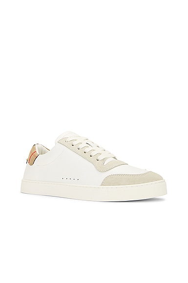 Shop Burberry Sneaker In Neutral White