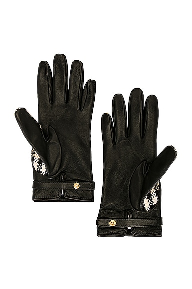 Shop Burberry Victoria Tweed Glove In Archive Beige Check