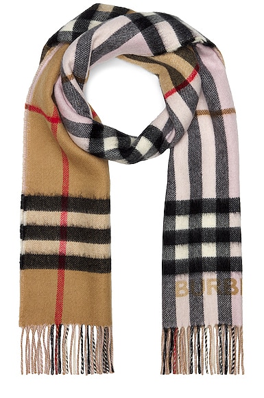 Burberry Giant Check Scarf in Tan