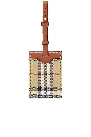 Burberry Patterned Luggage Tag in Archive Beige