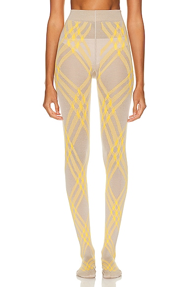 Printed Tights in Yellow