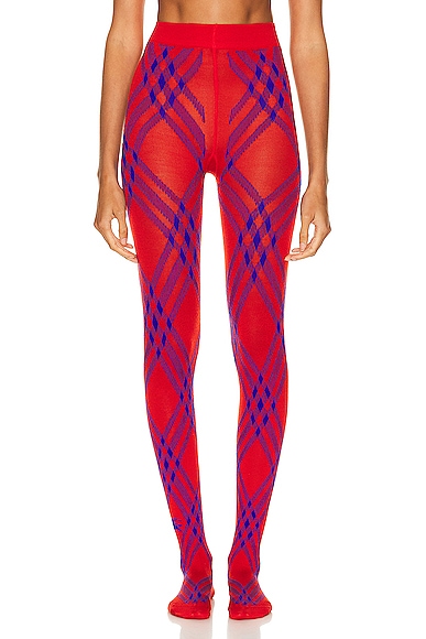 Printed Tights in Red