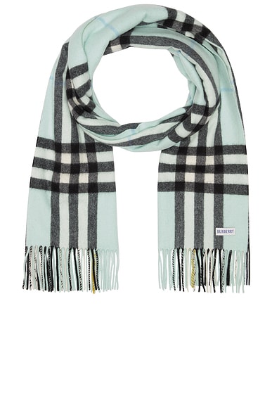 Burberry Giant Check Cashmere Scarf in Spearmint