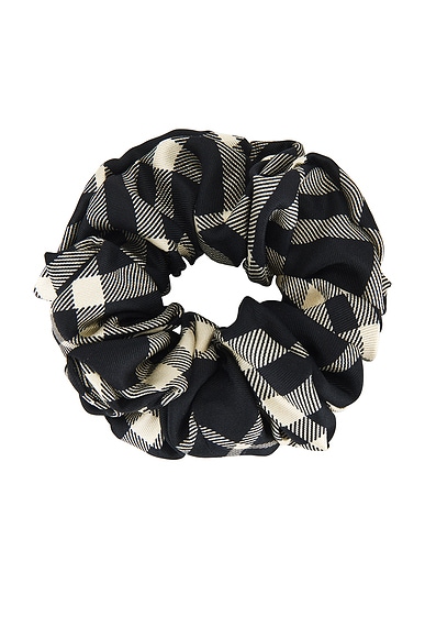 Burberry Scrunchie With Charm in Black & Calico Ip Check