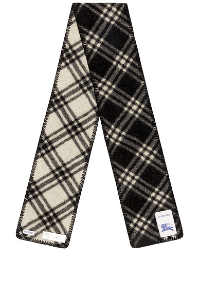 Burberry Narrow Tri Bar Scarf in Black