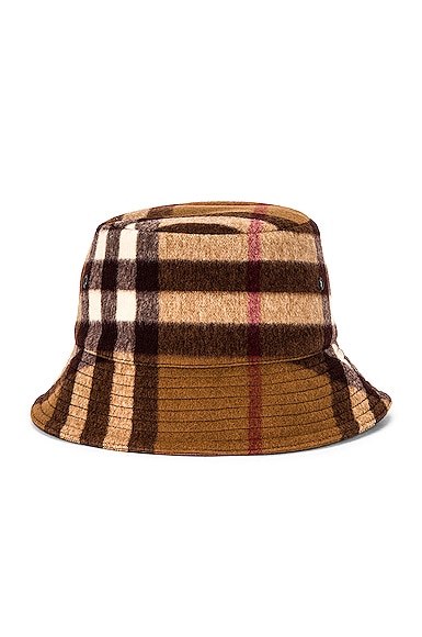 Giant Check Cashmere Bucket Hat