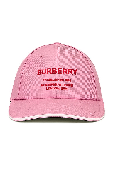 Burberry Horseferry Motif Baseball Cap in Primrose Pink