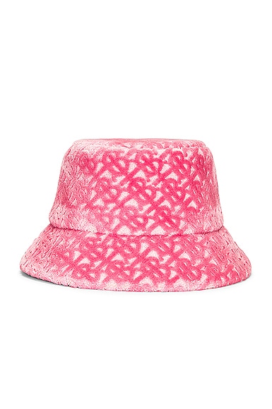 Burberry Towel Embroidery Bucket Hat in Pink