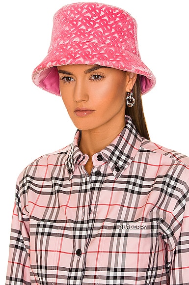Shop Burberry Towel Embroidery Bucket Hat In Pink